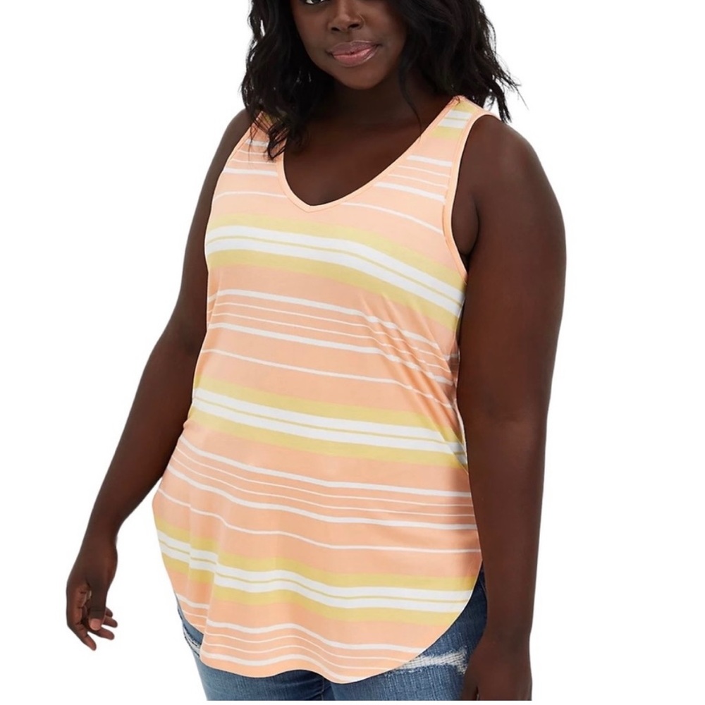 Torrid super soft orange and yellow stripe tank